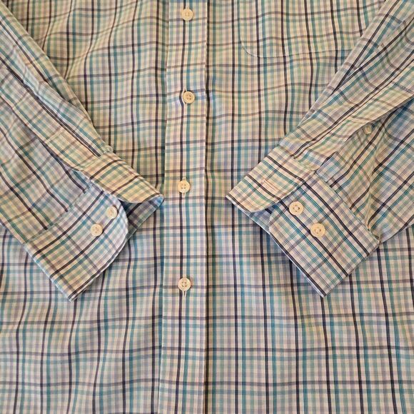 Neiman Marcus Mens Plaid Wrinkle-Free Dress Shirt Multicolor Size 15.5/32-33 - Picture 6 of 11